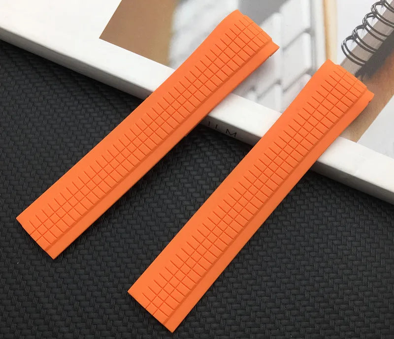 New 21mm Curved Silicone Rubber Watchband For SP0008A, SP0006Q