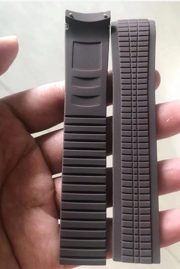 New 21mm Curved Silicone Rubber Watchband For SP0008A, SP0006Q